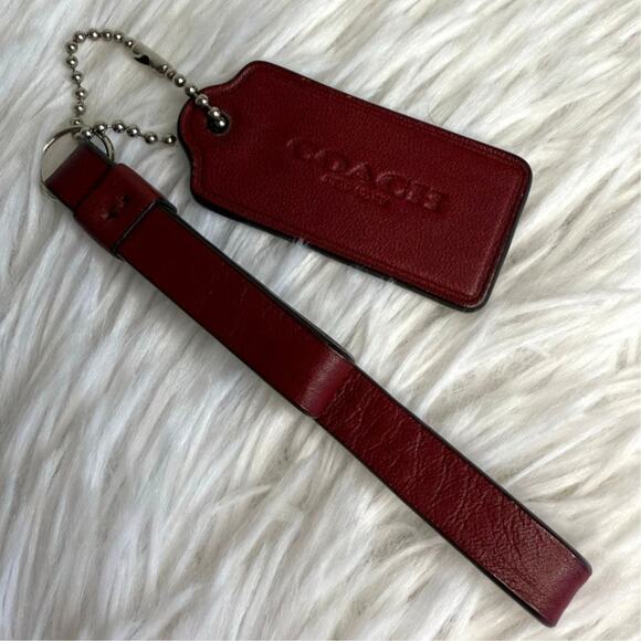 2" COACH Maroon Fob Bag Charm Hang tag Hangtag - Picture 1 of 3